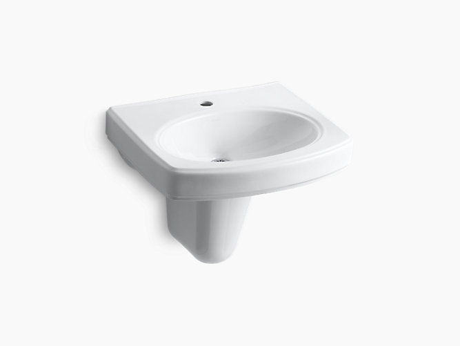 K 2035 1 Pinoir Wall Mount Sink With Single Hole And Shroud Kohler - Ada Wall Mount Sink Dimensions